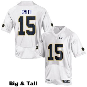 Notre Dame Fighting Irish Men's Cameron Smith #15 White Under Armour Authentic Stitched Big & Tall College NCAA Football Jersey FZS2499SR